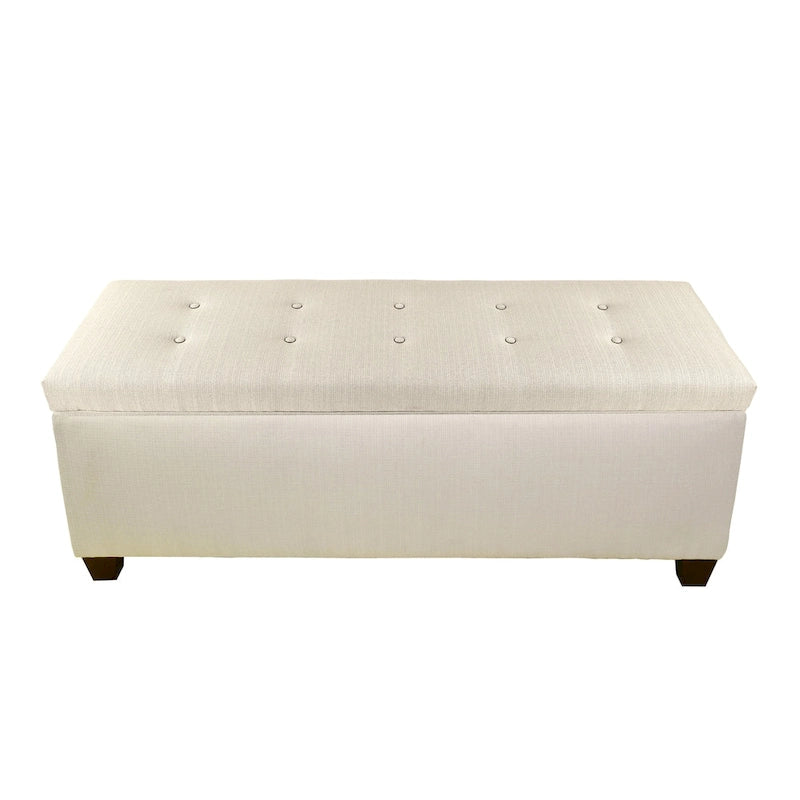 Banc de rangement pour chaussures capitonné boutonné beige