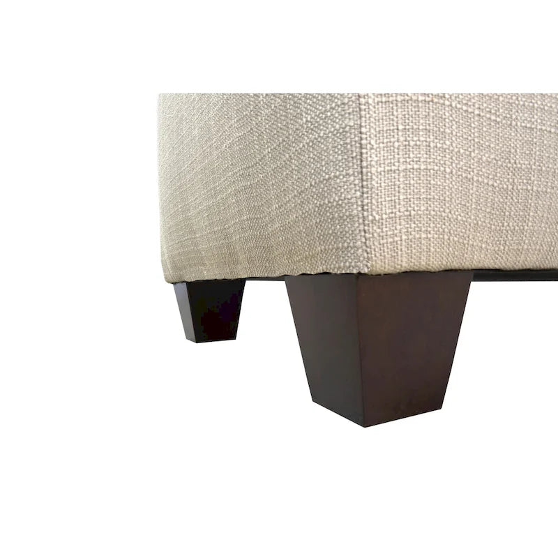 Banc de rangement pour chaussures capitonné boutonné beige