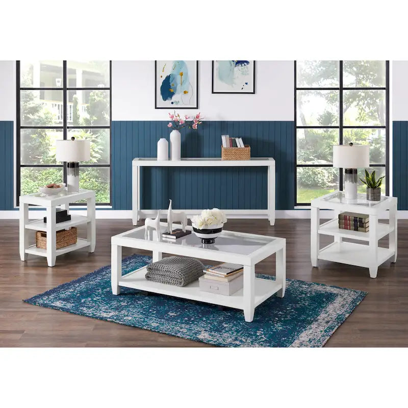 Bout de canapé de 40 cm de large avec plateau en bois et verre et étagère de rangement