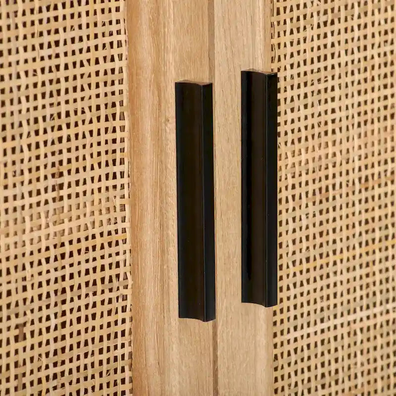 Bahut de rangement en rotin à 2 portes