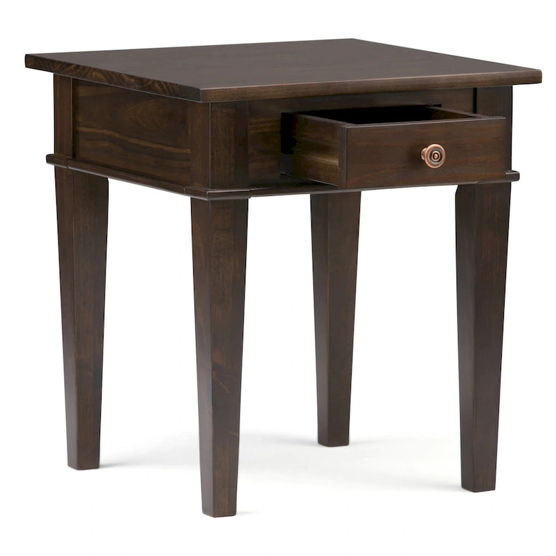 Table d'appoint transitoire carrée en BOIS MASSIF de 45,7 cm de large - 45,7 L x 45,7 P x 50,8 H