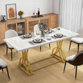 Table à manger rectangulaire de style ferme en bois et métal pour 6 à 8 personnes