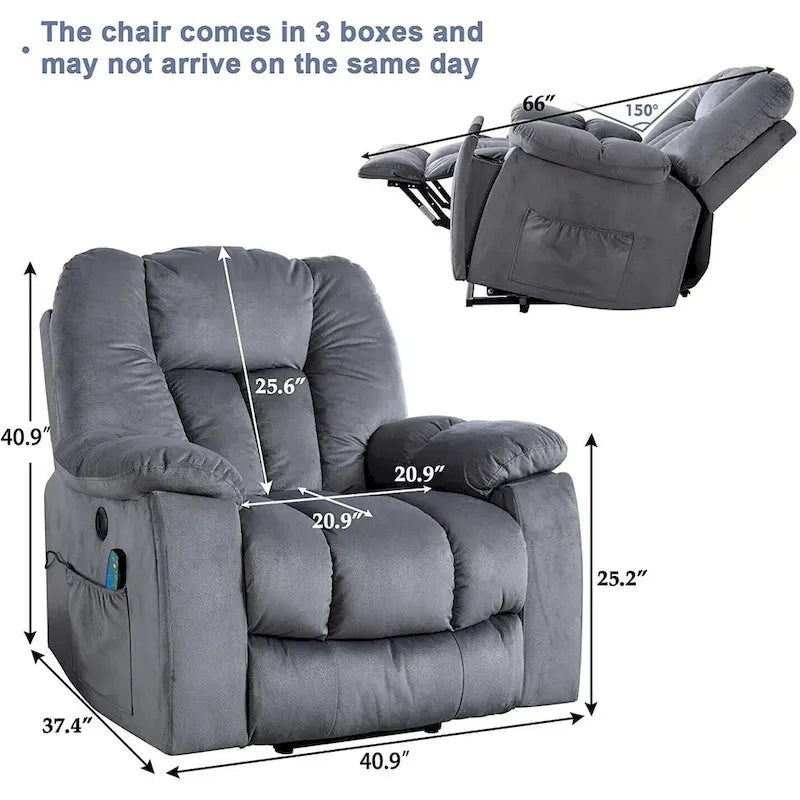 Fauteuil inclinable releveur Power Assist avec massage