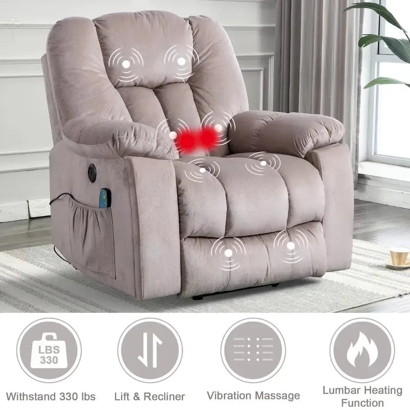 Fauteuil inclinable releveur Power Assist avec massage