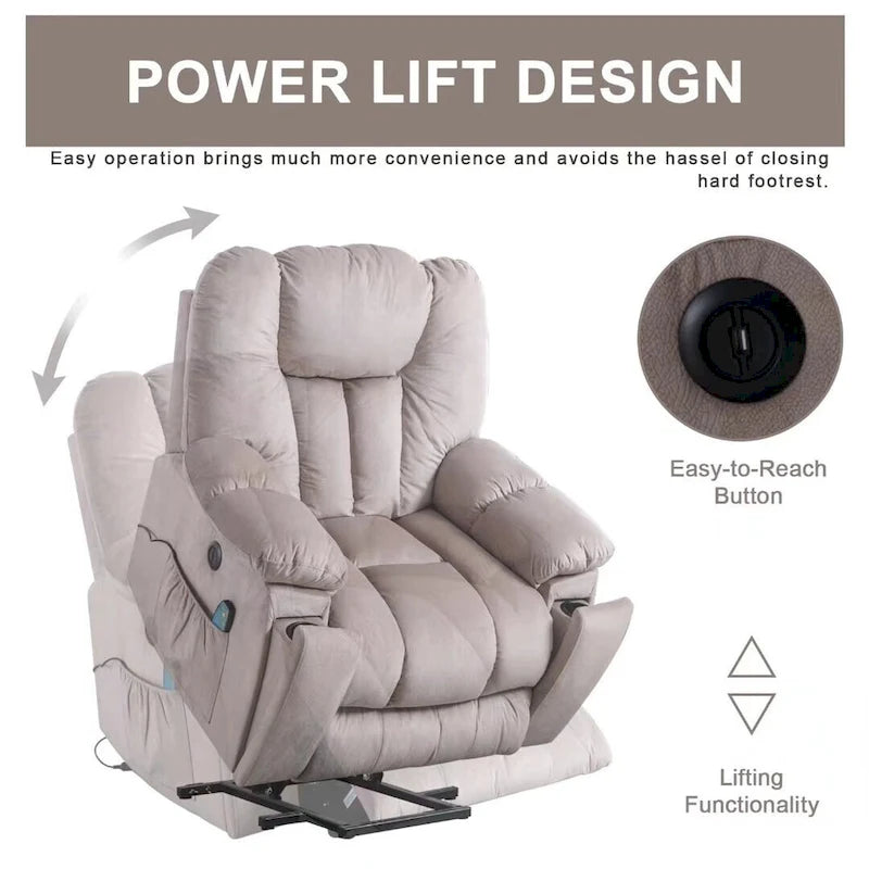 Fauteuil inclinable releveur Power Assist avec massage
