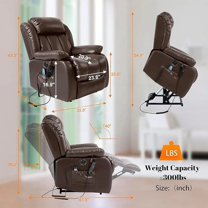 Fauteuil inclinable releveur Power Assist avec massage