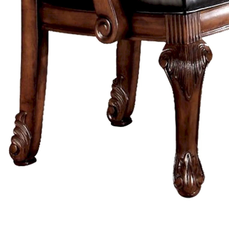 Fauteuil (lot de 2) en similicuir noir et cerisier