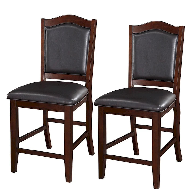 Chaise haute sans accoudoirs en bois, brun expresso et noir, lot de 2 - 42 H x 23 L x 20 P pouces