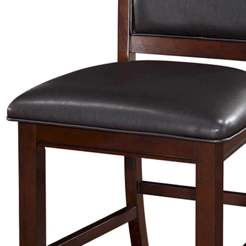 Chaise haute sans accoudoirs en bois, brun expresso et noir, lot de 2 - 42 H x 23 L x 20 P pouces
