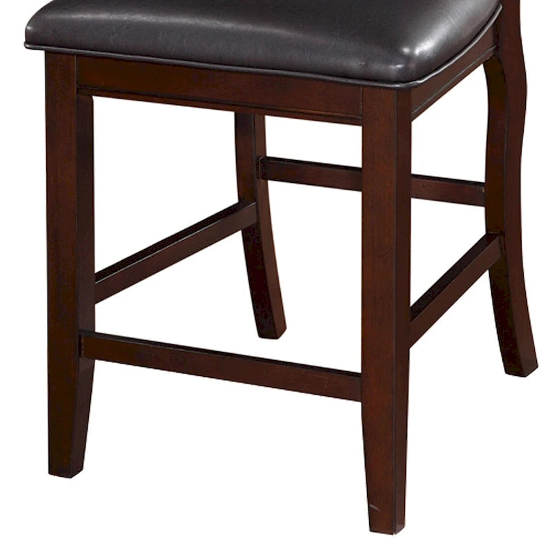 Chaise haute sans accoudoirs en bois, brun expresso et noir, lot de 2 - 42 H x 23 L x 20 P pouces