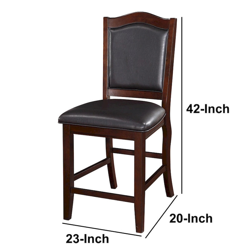 Chaise haute sans accoudoirs en bois, brun expresso et noir, lot de 2 - 42 H x 23 L x 20 P pouces