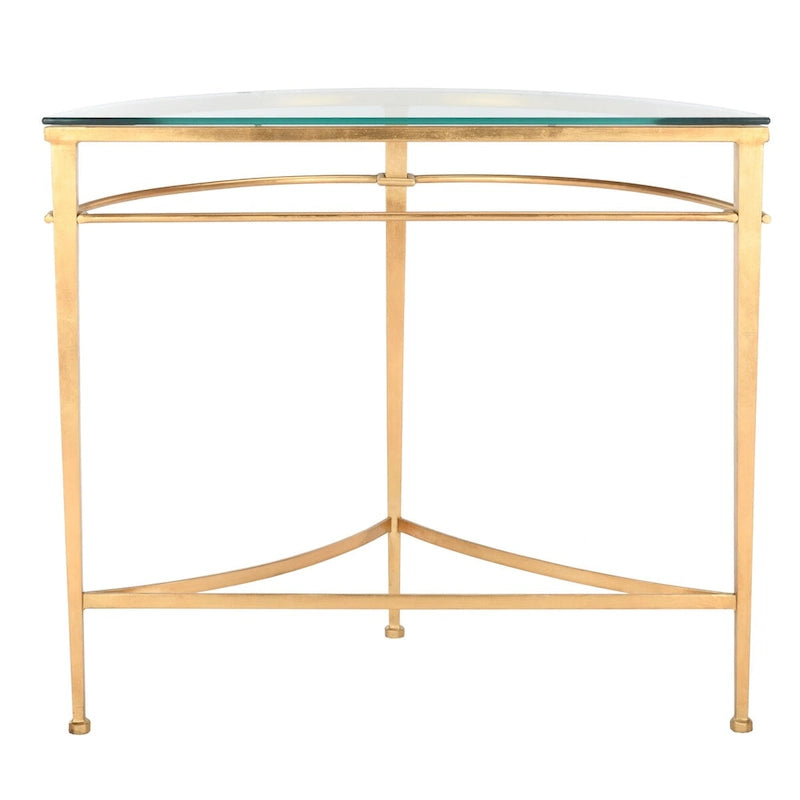 Console en verre or antique – 36 po L x 15 po P x 31 po H – 36Lx15Px31H
