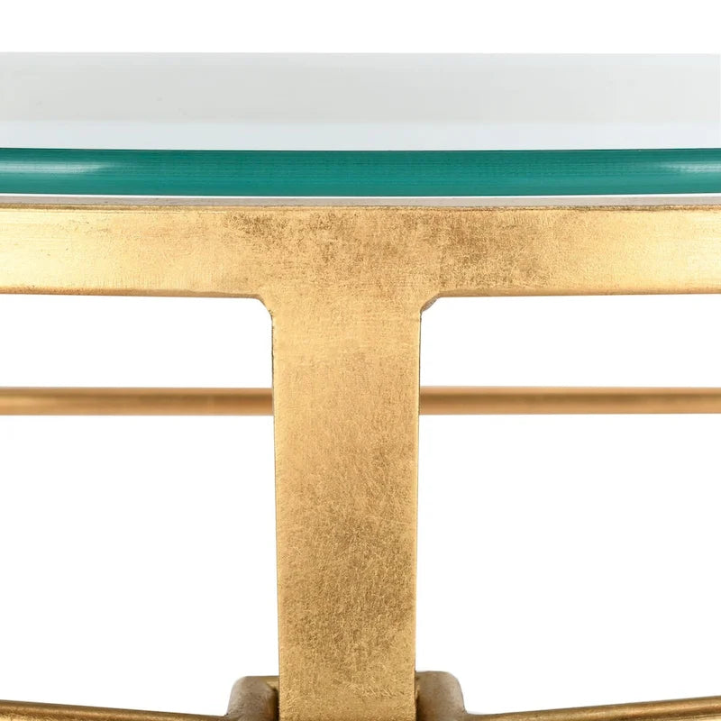 Console en verre or antique – 36 po L x 15 po P x 31 po H – 36Lx15Px31H
