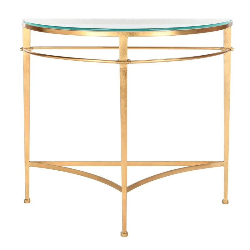 Console en verre or antique – 36 po L x 15 po P x 31 po H – 36Lx15Px31H