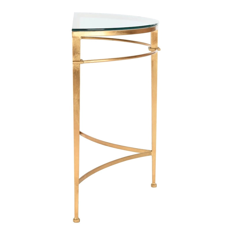 Console en verre or antique – 36 po L x 15 po P x 31 po H – 36Lx15Px31H