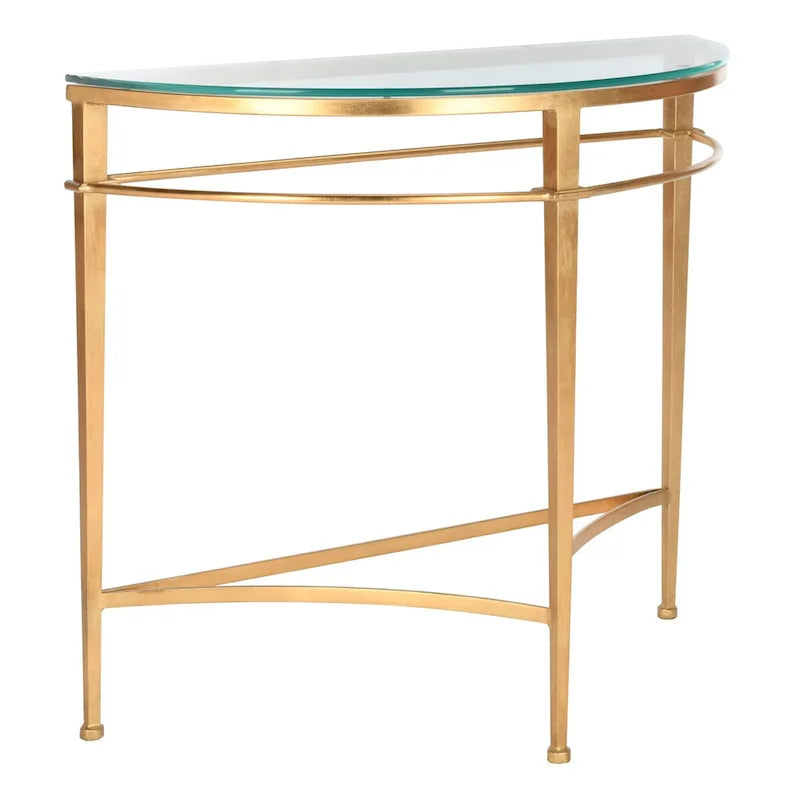 Console en verre or antique – 36 po L x 15 po P x 31 po H – 36Lx15Px31H