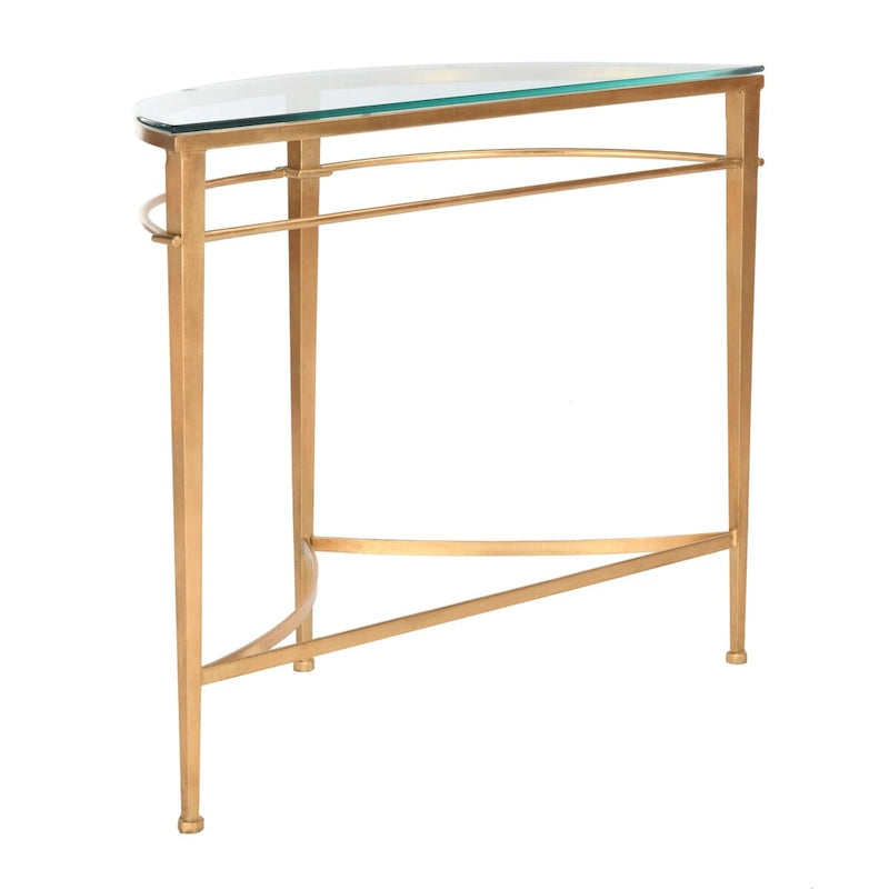 Console en verre or antique – 36 po L x 15 po P x 31 po H – 36Lx15Px31H