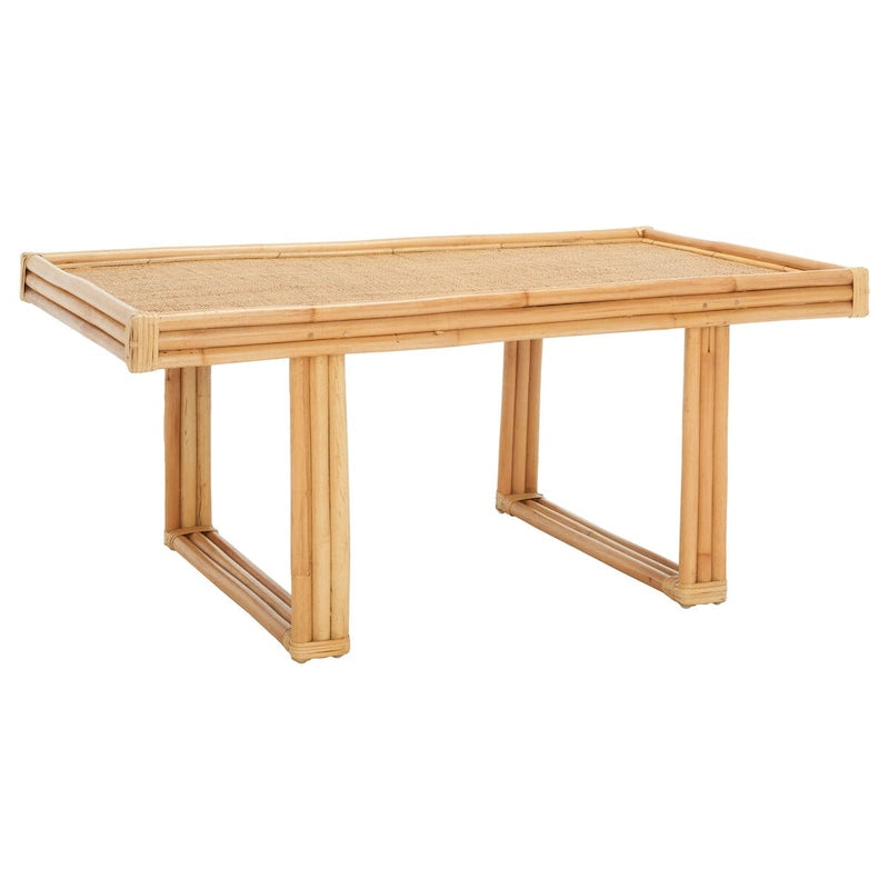 Table Basse Rectangulaire en Rotin Style Bohème Tropical Côte - 120 cm L x 60 cm P x 45 cm H - 120Lx60Px45H