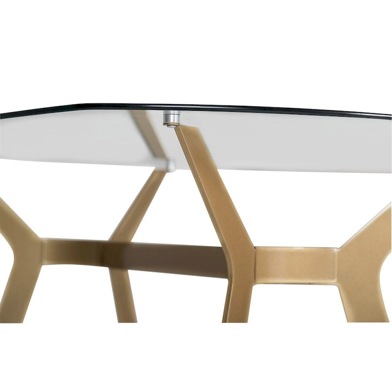 Table de bureau moderne 48 po en métal et verre