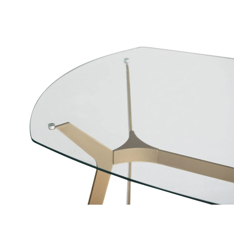 Table de bureau moderne 48 po en métal et verre