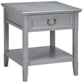 Table d'appoint avec rangement, Table d'appoint vintage avec tiroir et étagère ouverte, Table de chevet pour chambre à coucher, salon