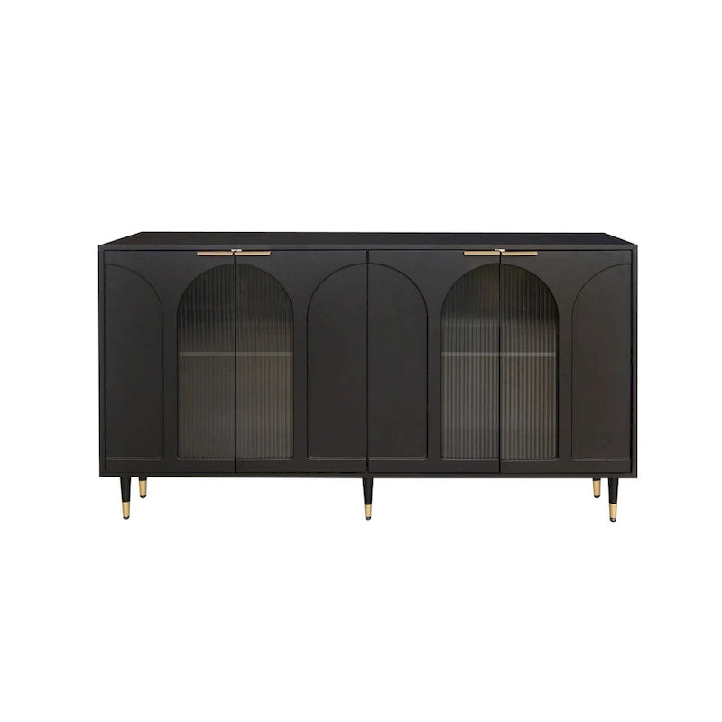 Meuble d'appoint en bois avec 4 portes vitrées