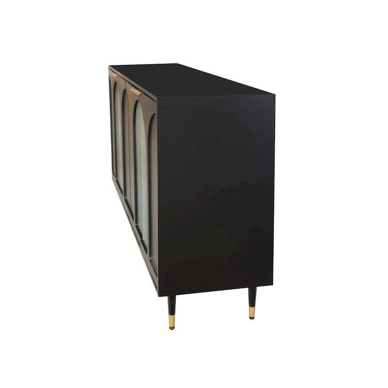 Meuble d'appoint en bois avec 4 portes vitrées