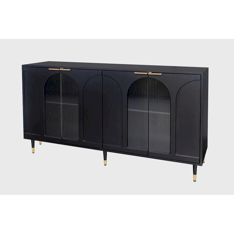 Meuble d'appoint en bois avec 4 portes vitrées