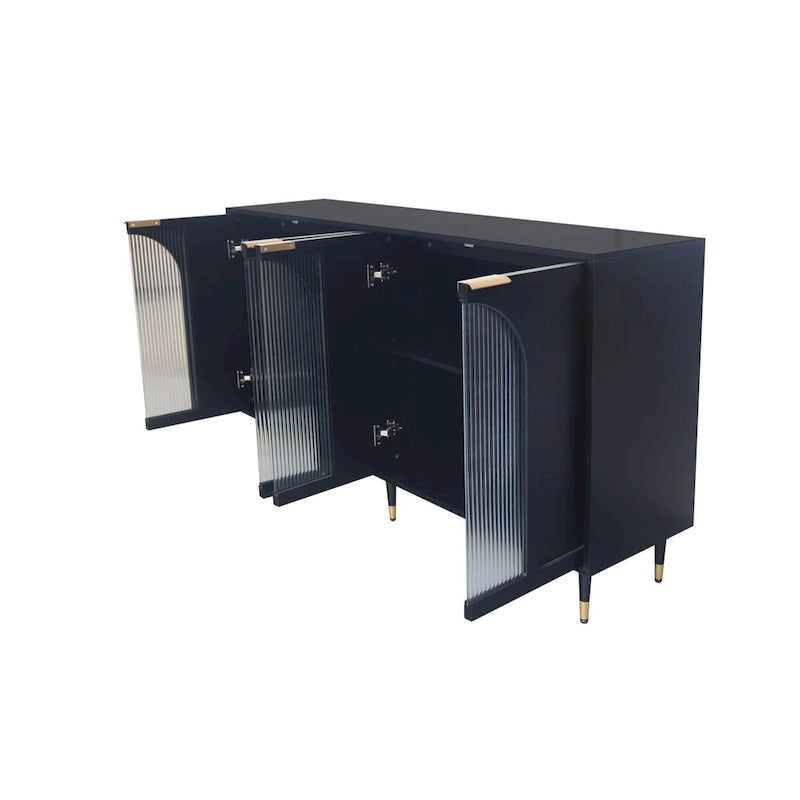 Meuble d'appoint en bois avec 4 portes vitrées