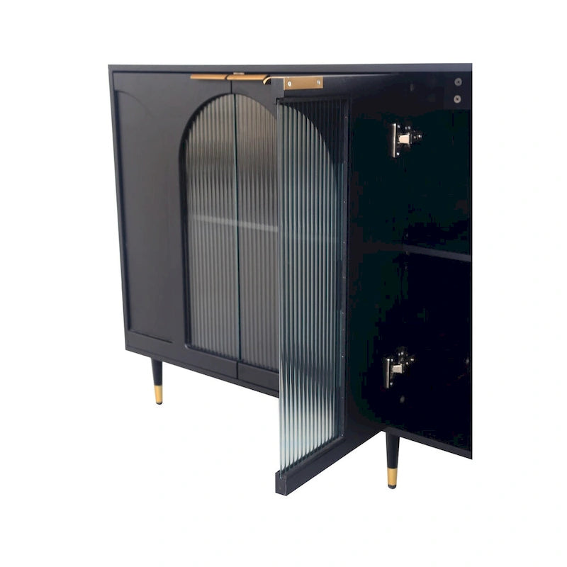 Meuble d'appoint en bois avec 4 portes vitrées
