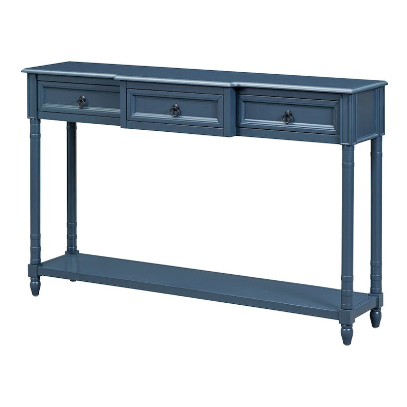 Console, table d'appoint avec tiroirs pour entrée, tiroirs saillants et longue étagère