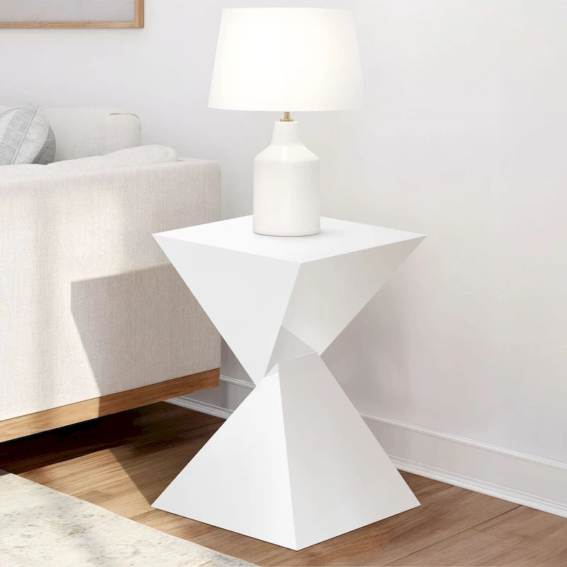 Table d'appoint moderne en acrylique, tables d'appoint extérieures – 46H x 32l x 32P cm