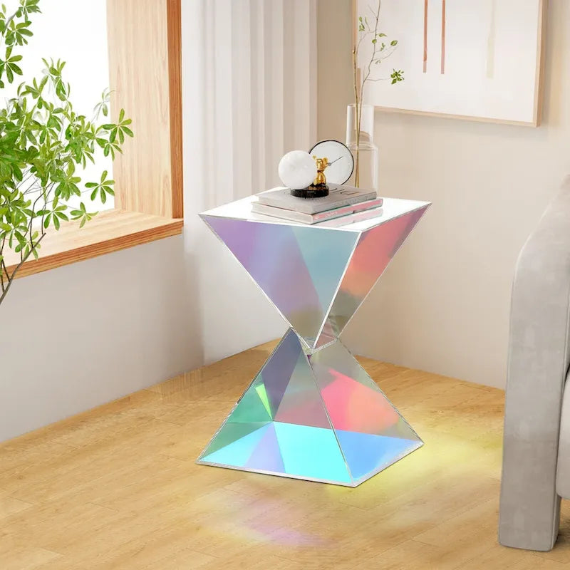 Table d'appoint moderne en acrylique, tables d'appoint extérieures – 46H x 32l x 32P cm