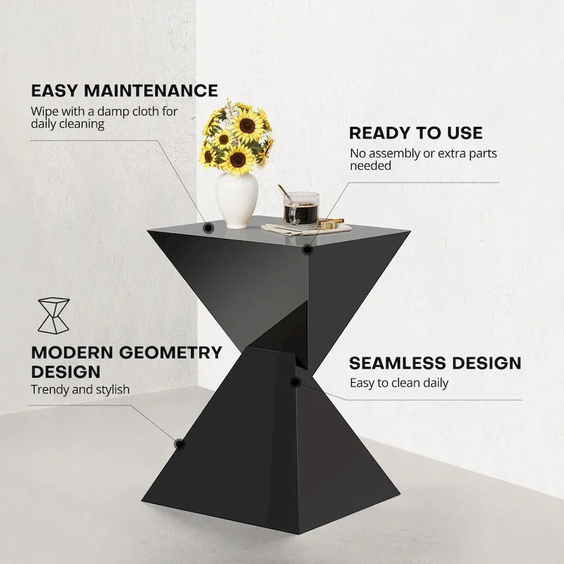 Table d'appoint moderne en acrylique, tables d'appoint extérieures – 46H x 32l x 32P cm