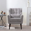 Fauteuils d'appoint rembourrés, fauteuil club avec pieds en bois pour salon, chambre à coucher ou salle de lecture