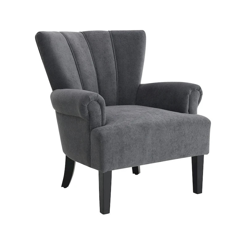 Fauteuils d'appoint rembourrés, fauteuil club avec pieds en bois pour salon, chambre à coucher ou salle de lecture