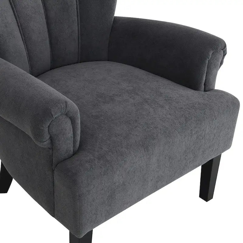 Fauteuils d'appoint rembourrés, fauteuil club avec pieds en bois pour salon, chambre à coucher ou salle de lecture