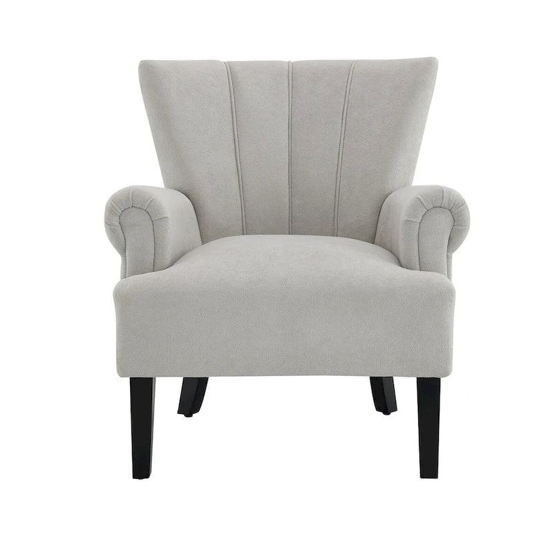 Fauteuils d'appoint rembourrés, fauteuil club avec pieds en bois pour salon, chambre à coucher ou salle de lecture