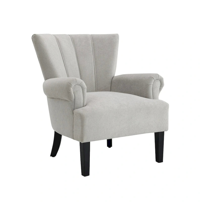 Fauteuils d'appoint rembourrés, fauteuil club avec pieds en bois pour salon, chambre à coucher ou salle de lecture