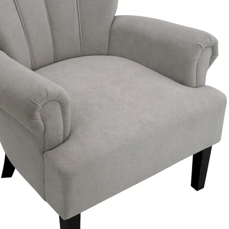 Fauteuils d'appoint rembourrés, fauteuil club avec pieds en bois pour salon, chambre à coucher ou salle de lecture