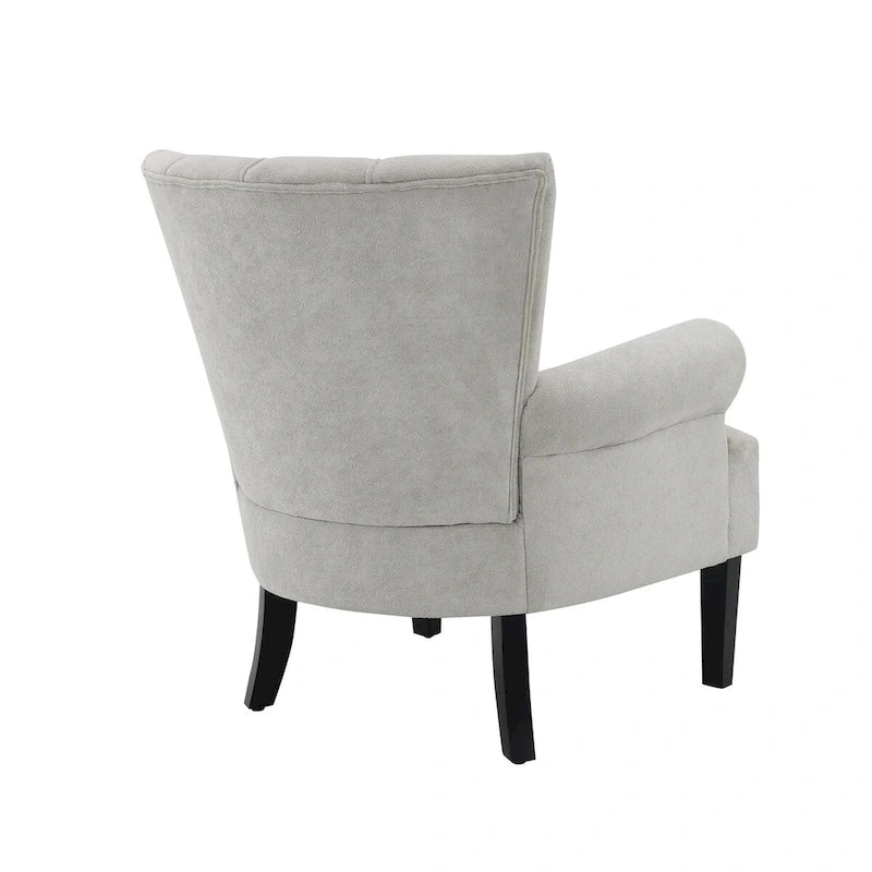 Fauteuils d'appoint rembourrés, fauteuil club avec pieds en bois pour salon, chambre à coucher ou salle de lecture