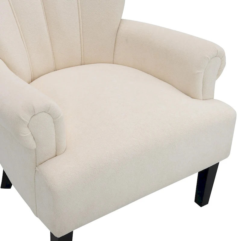 Fauteuils d'appoint rembourrés, fauteuil club avec pieds en bois pour salon, chambre à coucher ou salle de lecture