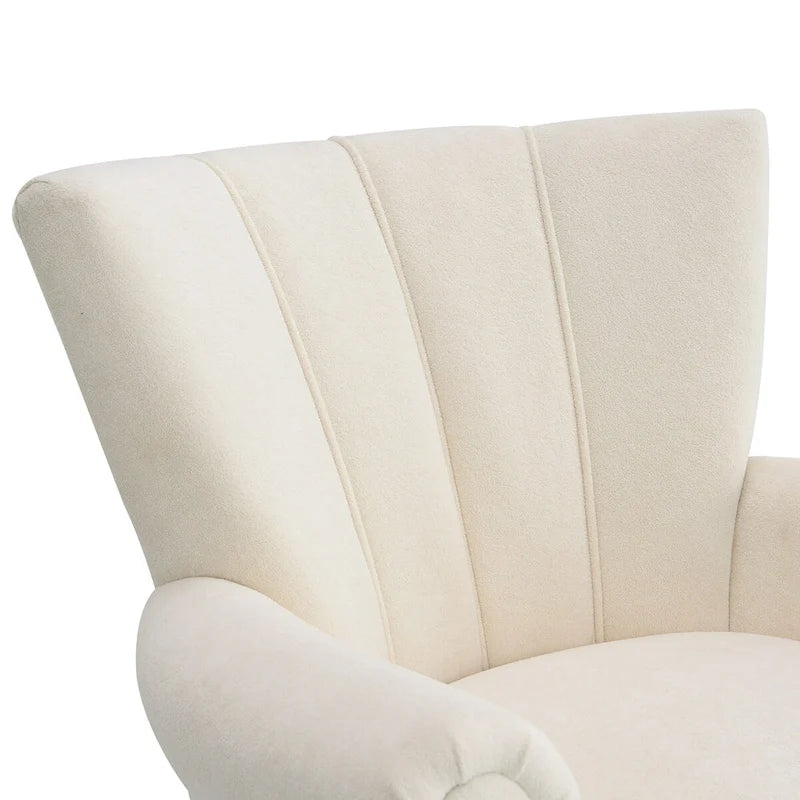 Fauteuils d'appoint rembourrés, fauteuil club avec pieds en bois pour salon, chambre à coucher ou salle de lecture