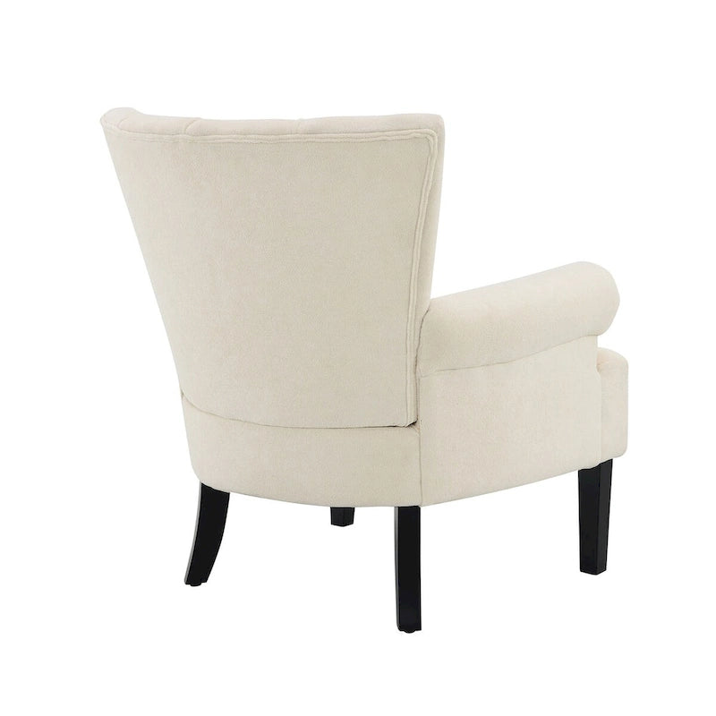 Fauteuils d'appoint rembourrés, fauteuil club avec pieds en bois pour salon, chambre à coucher ou salle de lecture