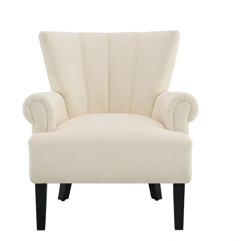 Fauteuils d'appoint rembourrés, fauteuil club avec pieds en bois pour salon, chambre à coucher ou salle de lecture