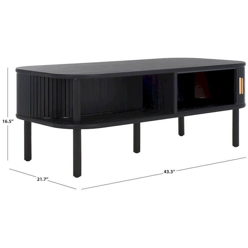 Table basse à portes coulissantes Home 2 Tambour - 43Wx22Dx17H