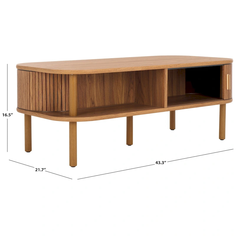 Table basse à portes coulissantes Home 2 Tambour - 43Wx22Dx17H