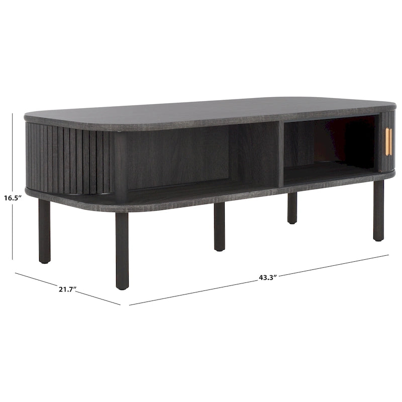 Table basse à portes coulissantes Home 2 Tambour - 43Wx22Dx17H