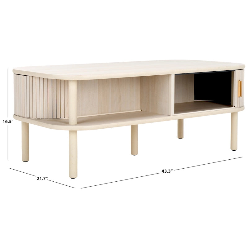 Table basse à portes coulissantes Home 2 Tambour - 43Wx22Dx17H