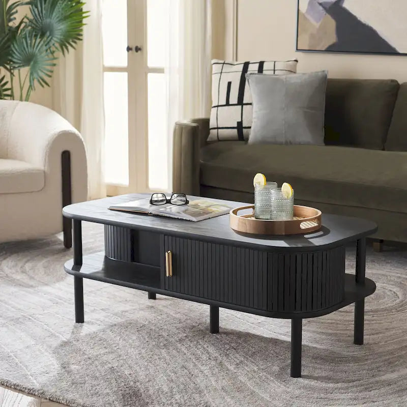 Table basse à portes coulissantes Home 2 Tambour - 43Wx22Dx17H
